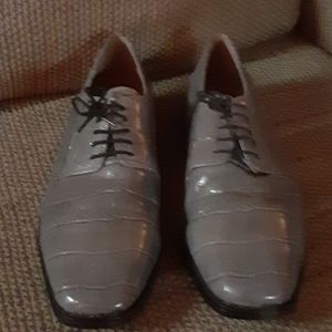 Mens dress oxfords Faux Croc